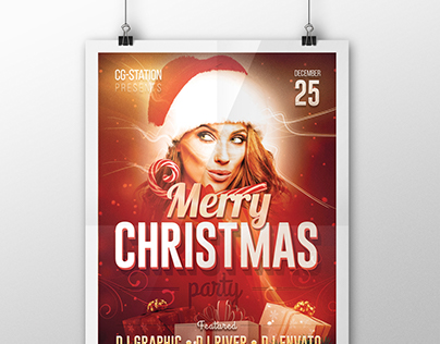 Merry Christmas Party Flyer PSD Template
