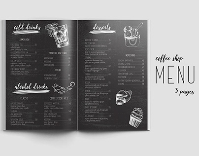 Coffe shop menu
