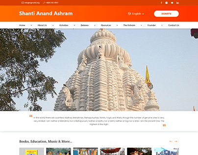Ashram Website Design