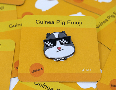 Guinea Pig Emoji - Boss, Premium Enamel Pin