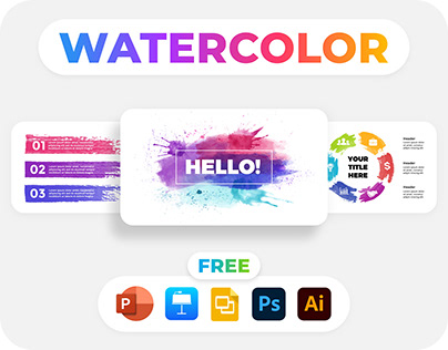 Free Watercolor Brush Strokes Infographic Templates