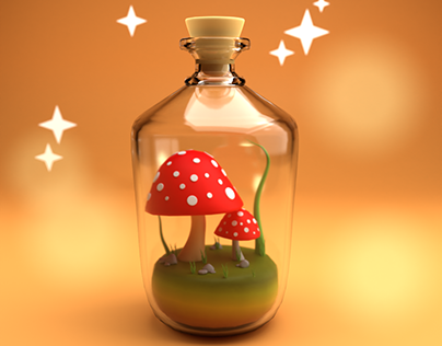 Mushroom in bottel