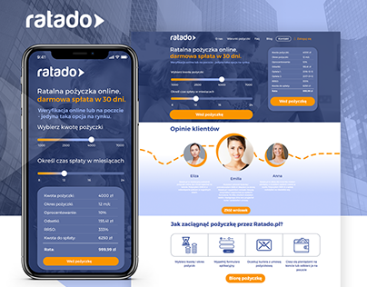 Ratado loans | UI / UX mobile site & branding