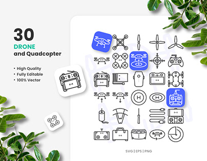 Drone And Quadcopter Icon Set