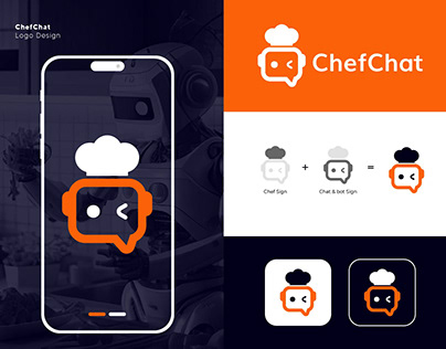 ChefChat | Ai, Food, Recipes, Chat, App Logo Design