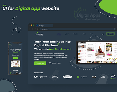 UI for Digital app website