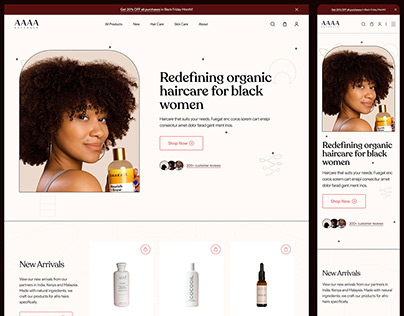 Ayaa Naturals - Haircare for Black Women | Web Design