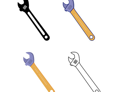 Wrench pass multistyle icon illustration