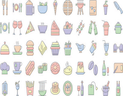 Food And Restaurent 2 Shades Colored icons