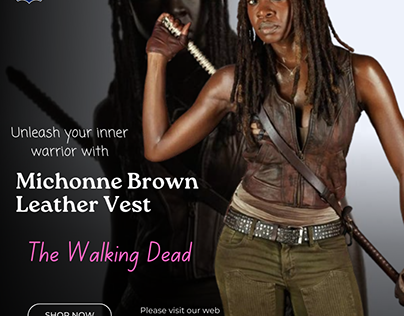 Michonne The Walking Dead Brown Leather Vest