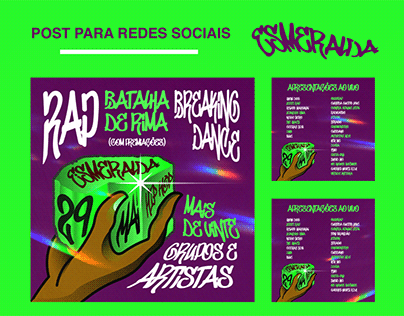 Poster para Rede social: Evento Esmeralda 1º e 2º ed.