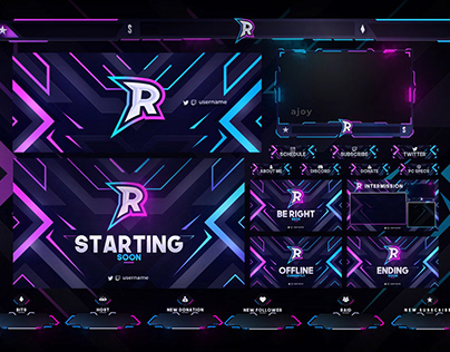 Animated Twitch Stream Overlay Package V1