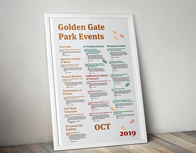 Golden Gate Park Event Schedule Poster