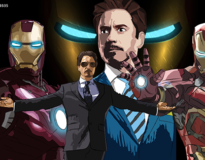 Vector artwork of Tony Stark from Iron man