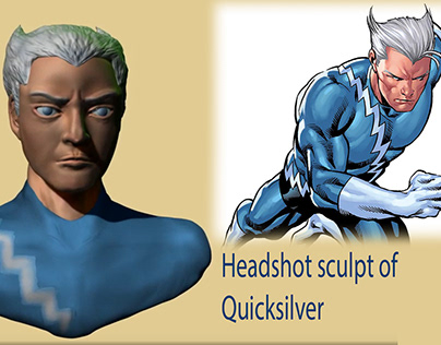 Headshot sculpt of quicksilver