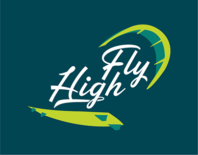"Fly High" kiteboarding school brand