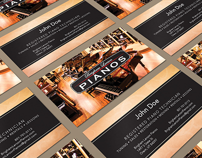 Brigham Larson Pianos Business Card