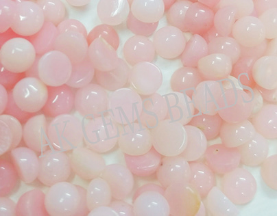 Natural Pink Opal 2mm Smooth Round Loose Cabochon