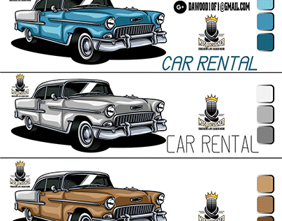car rental car dealing and taxi services logo design