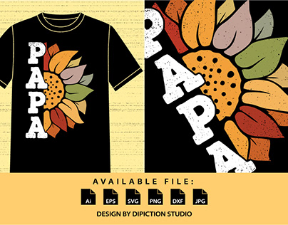 Papa Sunflower T-Shirt, Vintage Sunflower Shirt,