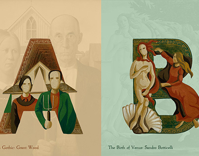 Illustrative Typography- Famous Paintings