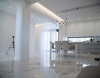 White/gray interiors in private house (part 1)