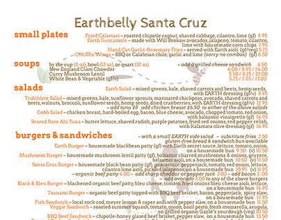 Earthbelly menu-print