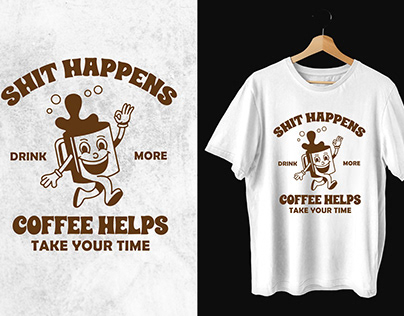 Coffee text t-shirt design