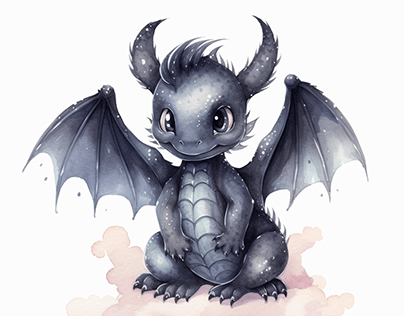 Cute Black Dragon