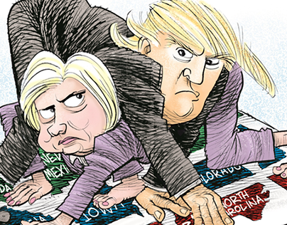 Hillary and Trump - Swing State Twister