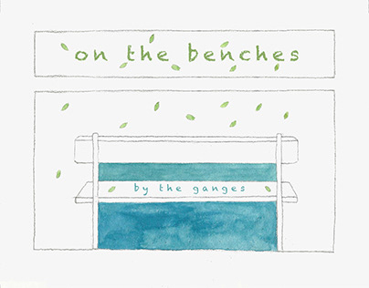 on the benches - by the ganges
