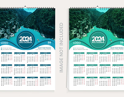 2024 wall calendar Design Template