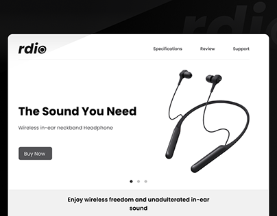 Rdio in-ear neckband Headphone Website design Concept