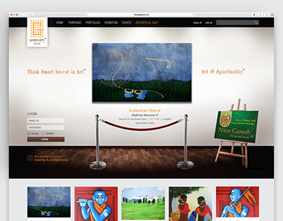 Online exhibition gallery portal for GandhiArts.com