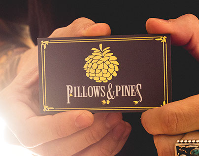 Pillows and Pines / Gold Foil Business Cards