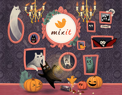 Illustration for Halloween muesli packaging