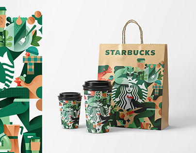Starbucks Illustration Branding