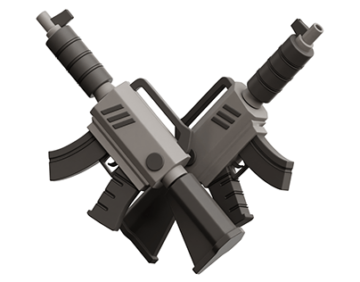 3D Military Gun Weapone Set