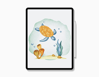 Digital Painting Turtle