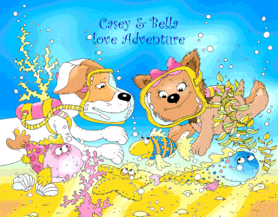Animated Illustration Dogs Casey & Bella Children 's
