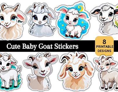 Cute Baby Goat Stickers