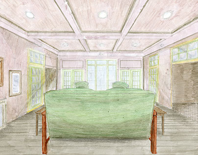 Rendering interior perspective drawing