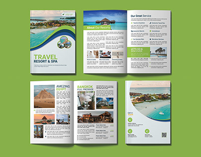 Creative Travel Bifold Brochure Design Template