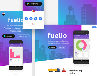 Fuelio App - Landing Page