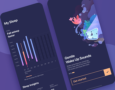 Sleep & Sounds | iOS app & Illustrations