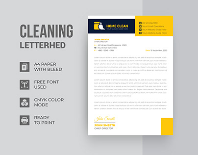 Cleaning Company Letterhead Design
