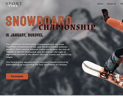 Announcement for the snowboarding championship