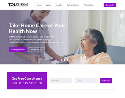 Home Care Web Design in Figma