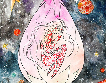 Sacred Cycles - watercolour menstrual visions