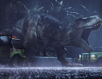 Recreated shot from Jurassic Park scene